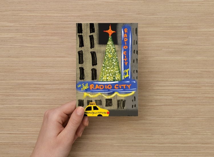 NYC Christmas Postcards Set